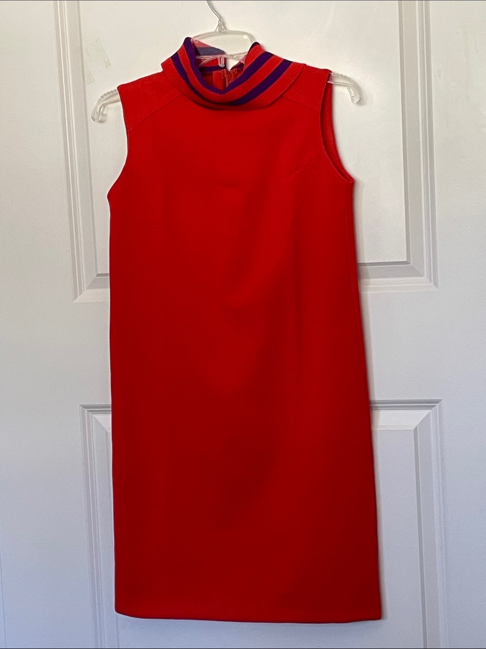 Vintage Mod Orange Sheath Dress Small Union Made Retro